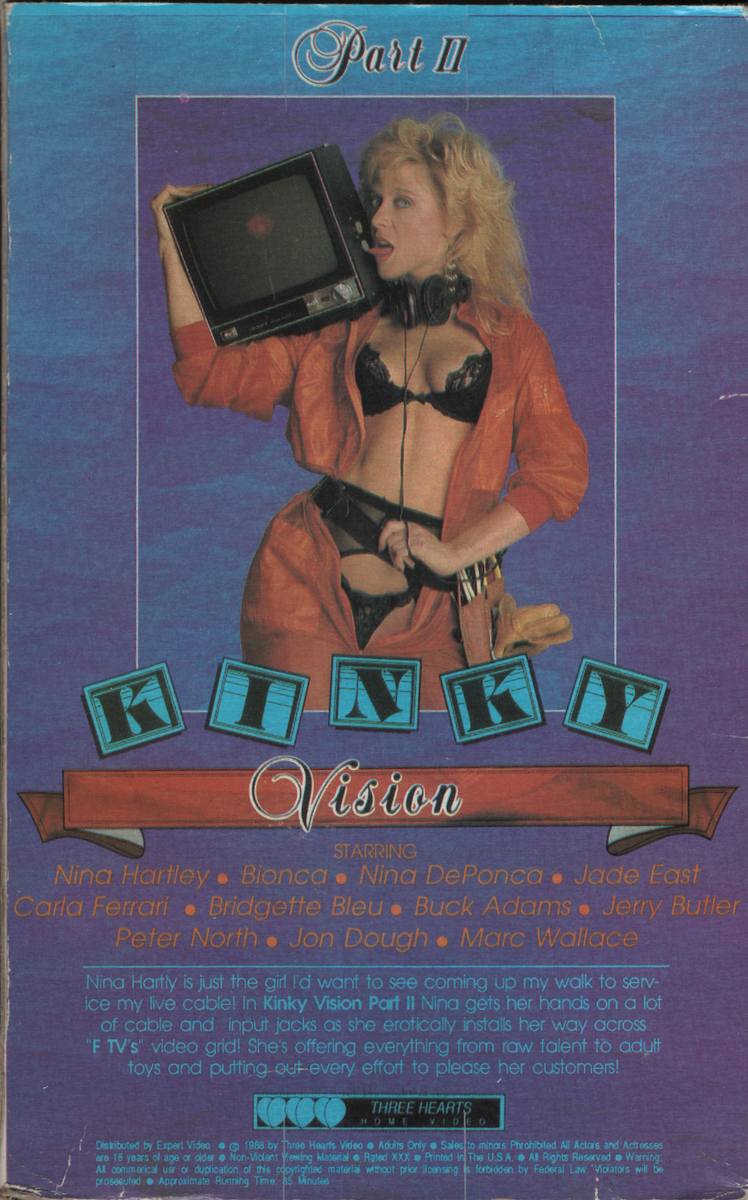 VHS Kinky Vision Part II Nina Hartley/Nina DePonca 1988 Three Hearts V –  Mr-Magazine