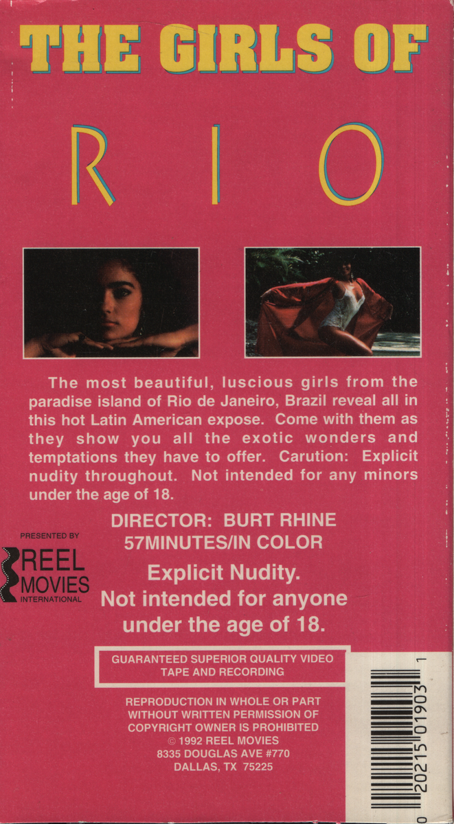 Softcore VHS The Girls Of Rio 1992 Reel Movies 011224EBVHS2 – Mr-Magazine