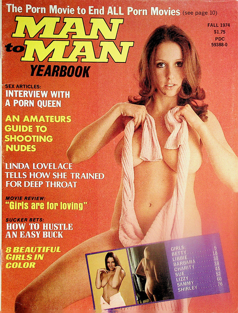 Man To Man Yearbook Magazine   Linda Lovelace / Centerfold Girl Sue  Fall 1974      041224lm-p