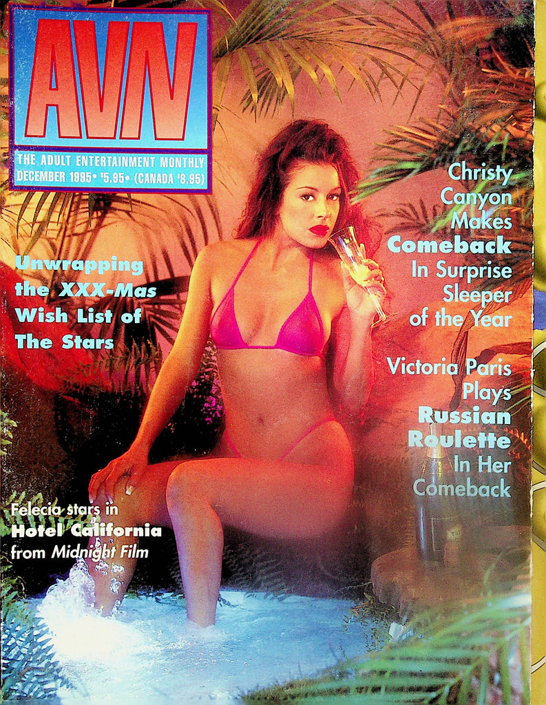 AVN Adult Entertainment News Magazine  Covergirl Felecia, Christy Canyon, Victoria Paris  December 1995     041924lm-p
