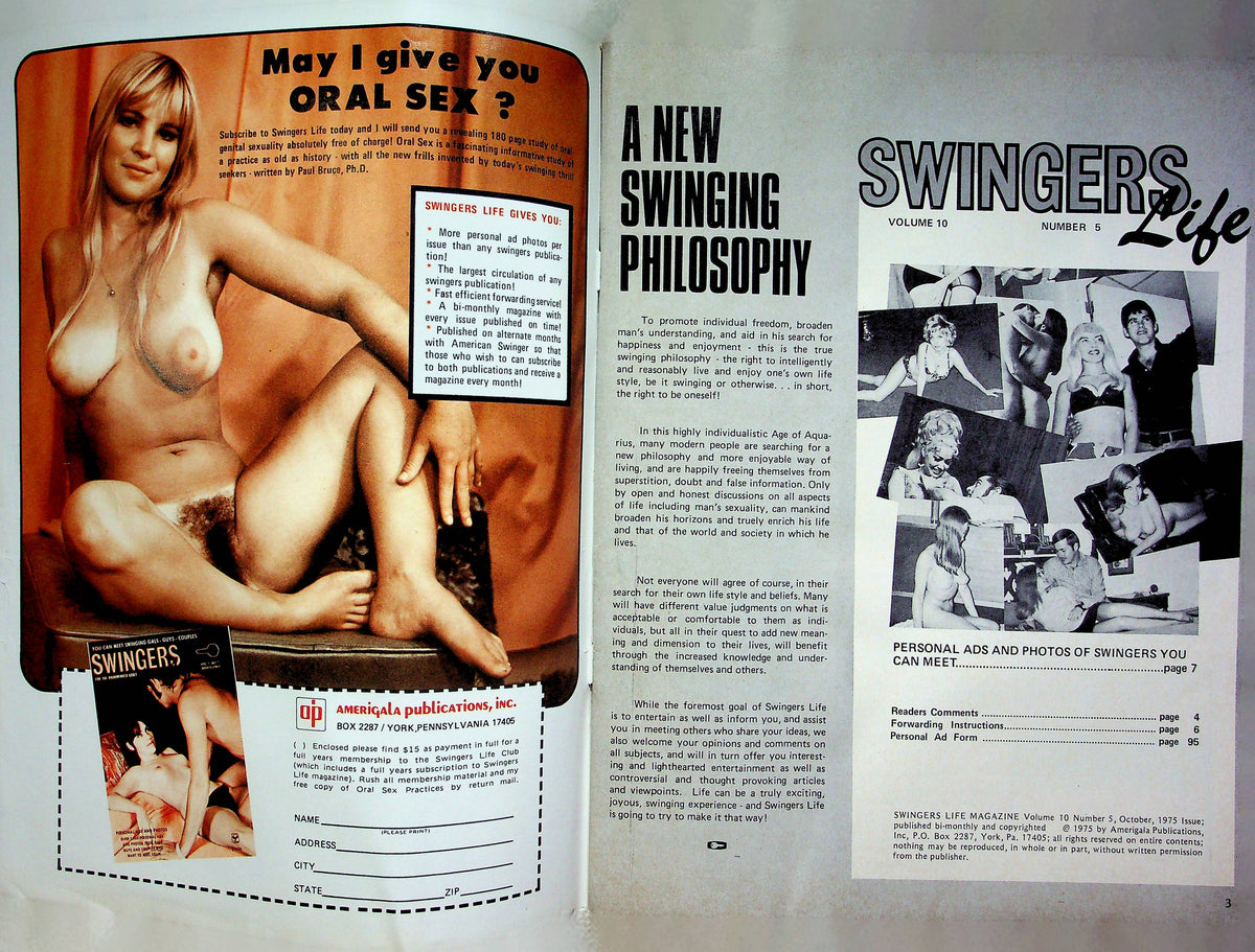 Swingers Life Magazine Personal Ads Vol.10 No.5 October 1975 030123RP photo