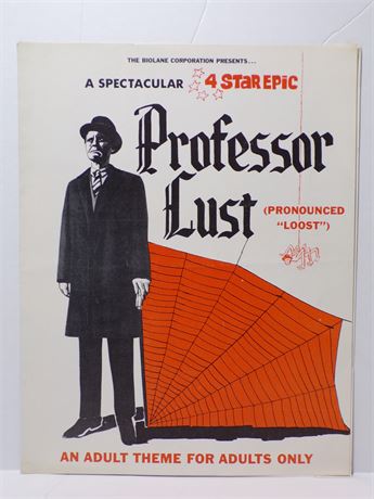 "Professor Lust" 1970's Sexploitation Film Press Kit Foldout 060425WP-139