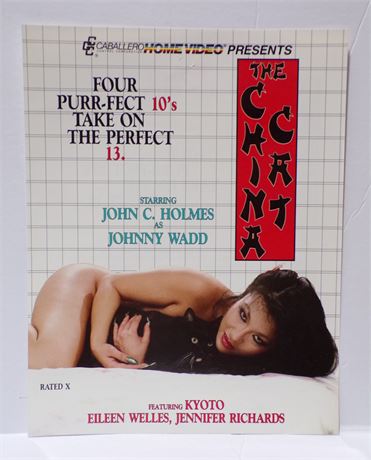 John C Holmes & Kyoto in The China Cat, Caballero 1978 Slick Ad Sheet ASO1-92