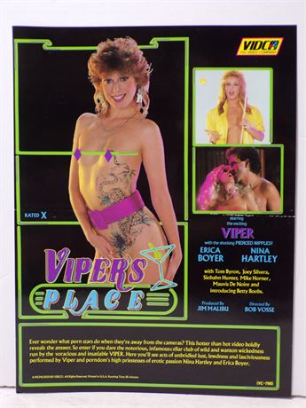 Nina Hartley Viper's Place Vidco 1988 Promo Ad Slick Sheet 051325WP-9