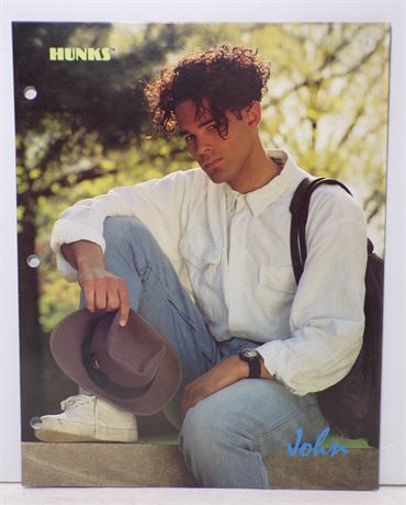 HUNKS "John" 1989 Plymouth Cardboard Folder 9x12" 052625WP-6
