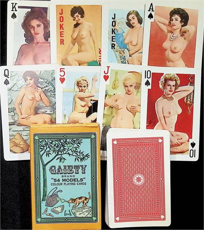 Gaiety Brad #2020 Pin Up 1960s/70s Adult Nude Models Playing Cards Set C22-073124AMP