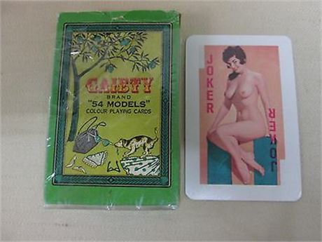 Gaiety Brand "54 Models" Colour Playing Cards, Art Pin Up Nudes Busty 032614ame