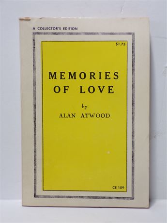 Memories of Love by Alan Atwood, Paperback Novel 1968 Collector's CE-109 061225WP2-71