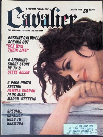 Cavalier Magazine ft. Erskine Caldwell March 1964 111825AKP-9