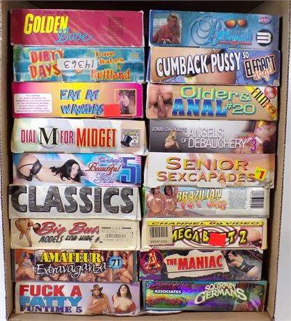 Hardcore Adult VHS - Assorted Lot of 18 Boxed Vintage Video Cassettes FULL-CASE-5