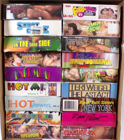 Hardcore Adult VHS - Assorted Lot of 18 Boxed Vintage Video Cassettes FULL-CASE-11