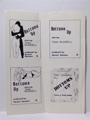 "Bottoms Up" Tina Russell 1970's Sexploitation Film One-Sheet Press Kit Sheet- Single 060425WP-101