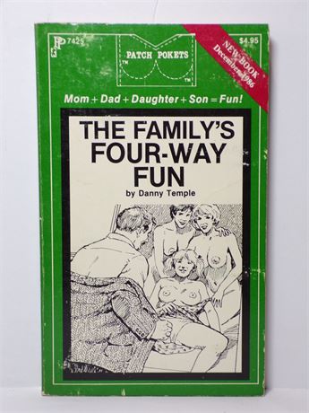 The Family's Four-Way Fun by Danny Temple, Paperback Novel 1980's Patch Pokets 7425 061125WP-69