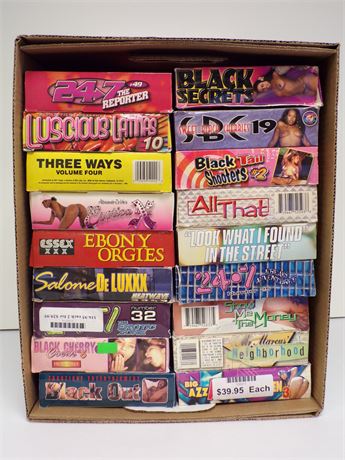 Hardcore Adult VHS Collection - Assorted Lot of 18 Boxed Video Cassettes FULL-CASE-16