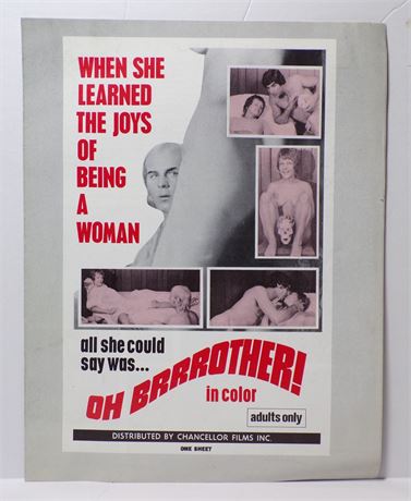"Oh Brrrother!" In Color 1970's Chancellor Sexploitation Film Press Kit Foldout 060425WP-112