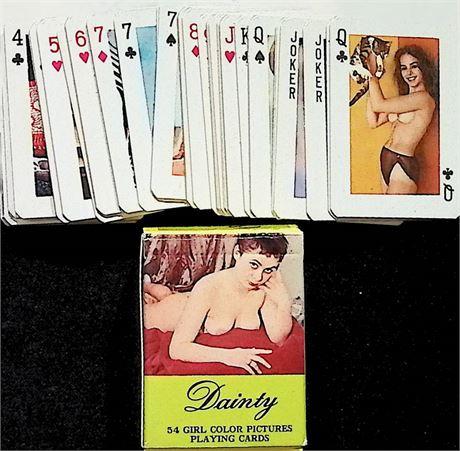 Dainty Made in Hong Kong #n-01 about 1.5x2" Adult Nude Models Playing Cards Set C34-073124AMP