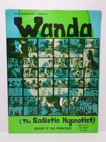 "Wanda The Sadistic Hypnotist" Kath Shubeck 1970's Sexploitation Film Press Kit Foldout 060425WP-145