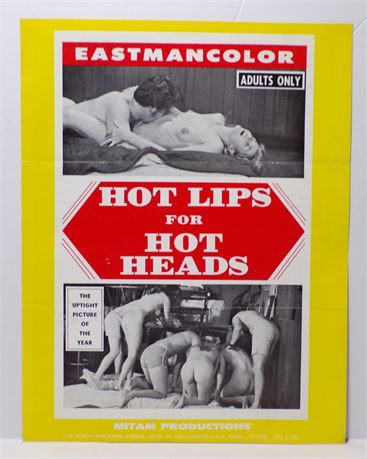 "Hot Lips for Hot Heads" Mitam Productions 1970's Sexploitation Film Press Kit Foldout 060425WP-118