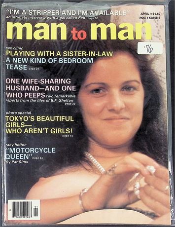 Man to Man Magazine ft. Susan Burger, Gladys April 1976 111325AKP-62