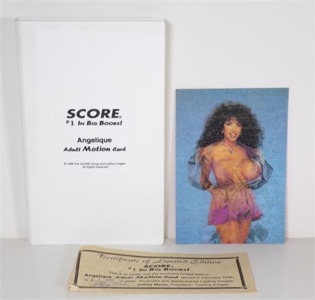 Angelique Busty Star Adult Motion Card w/COA 1996 SCORE #1706 of 2500 102625WP
