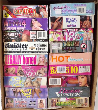 Hardcore Adult VHS - Assorted Lot of 18 Boxed Vintage Video Cassettes FULL-CASE-9