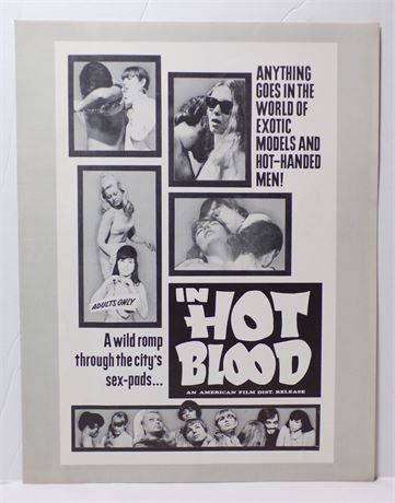"In Hot Blood" Ruth Colon Dorris Porro 1970's Sexploitation Film Press Kit Foldout 060425WP-126
