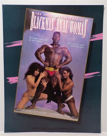Mia Powers Adventures of Blackman & Anal Woman, Pleasure 1990 Video Promo Slick Ad Sheet 061925WP-84