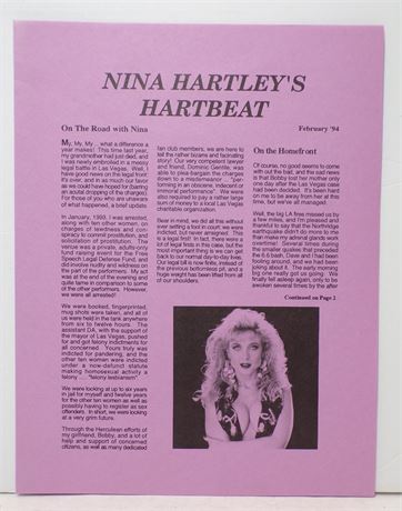 Nina Hartley's Hartbeat February 1994 Fan Club Mailer 052625WP-15