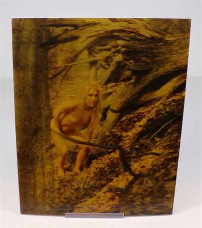 Big Boobs Models Nude Outdoors in Forest Vintage 3-D Lenticular 8x10" Print 102925WP-M