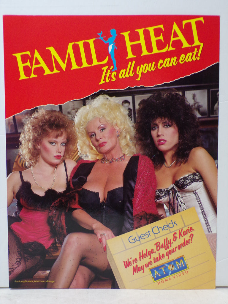Helga, Bully, & Karie in Family Heat, Atom Video 1985 Promo Slick Ad Sheet 051325WP-24