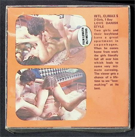 International Climax #5 Love Danish Style 1m2f Reg 8mm Adult Film Reel Vintage 080425AVHS2
