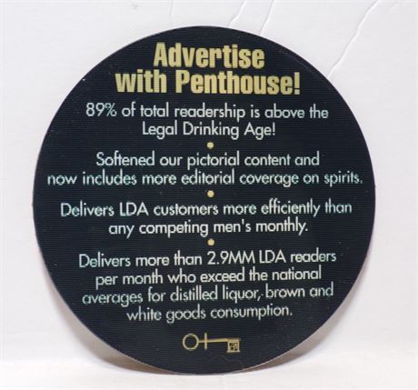 Advertise with Penthouse! Liquor & Spirits Marketing Promo Drink Coaster 080525WP-74