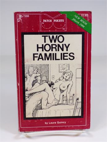 Two Horny Families by Laura Quincy, Paperback Book 1984 Patch Pockets PP7200 102025WP-30