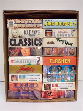 Hardcore Adult VHS Collection - Assorted Lot of 18 Boxed Video Cassettes FULL-CASE-15