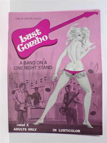 Lust Combo Linda La Lane 1970's Sexploitation Film Press Kit Foldout 060425WP-104