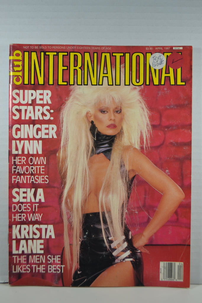 Ginger Lynn Autographed Club International Magazine April 1987 w/COA 040725MGL2