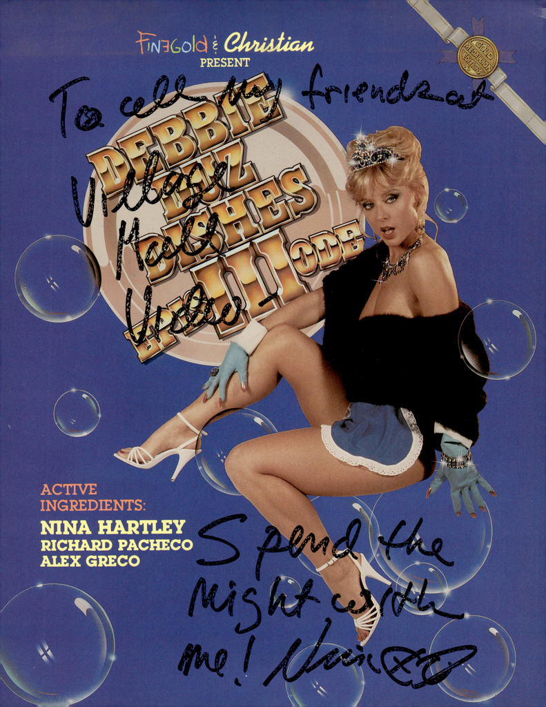Nina Hartley Autographed 8.5x11 Slick + Fan Club Membership Card w/COA WWE51-323