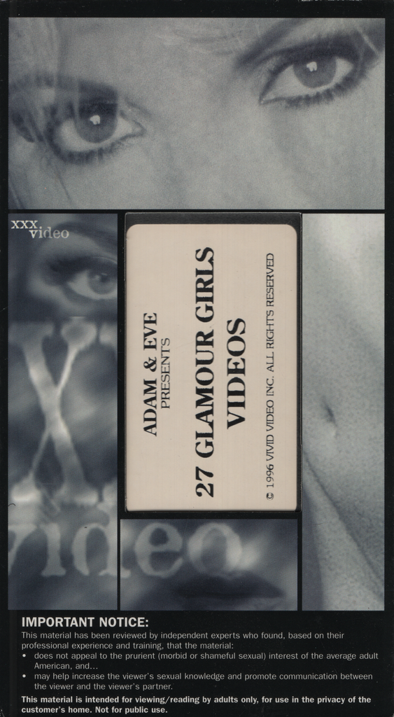 VHS Adam & Eve Presents 27 Glamour Girls Videos 1996 Vivid Video Inc. 060923EBVHS2
