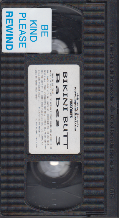 VHS Pussyman's Bikini Butt Babes 3 Alexis Malone/Billy Glide 2004 Feline Films 060923EBVHS2