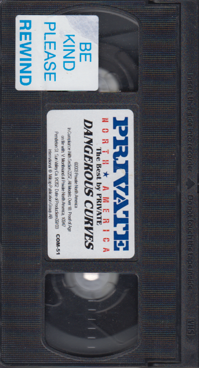 VHS Best By Private 51: Dangerous Curves Suzie Sweet/Alain DeLoin 2003 Private North America 061223EBVHS