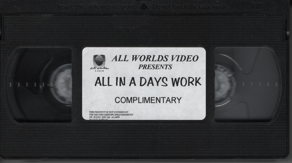 VHS All In A Day's Work 1990s All Worlds Video 072023EBVHS