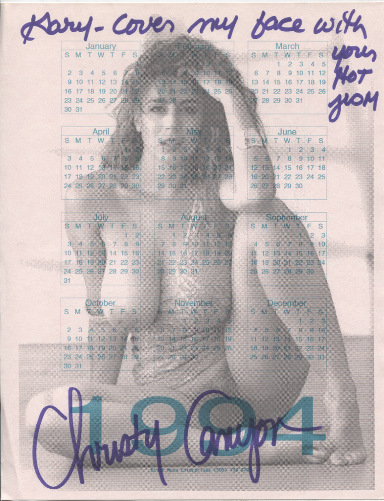 Christy Canyon Adult Actress Autographed 8.5x11 1994 Calendar w/COA SHP1-25