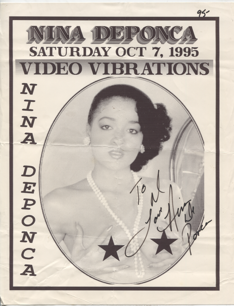 Nina Deponca Adult Actress Autographed 8.5x11 Photo Ad w/COA SHP1-26