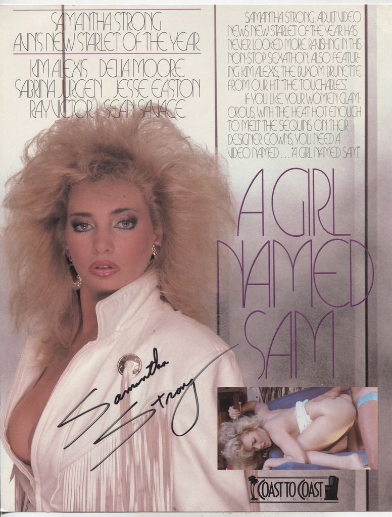 Samantha Strong Adult Star Autographed 8.5x11 Movie Ad Slick w/COA SHP1-79