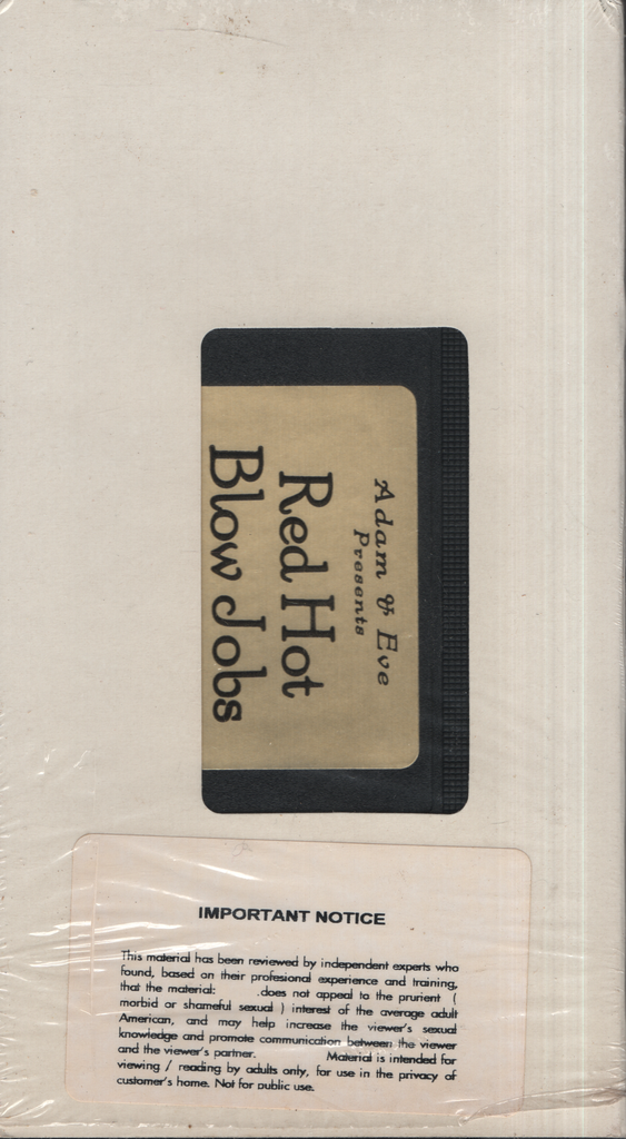 VHS Red Hot Blow Jobs 1990s Adam & Eve 011224EBVHS