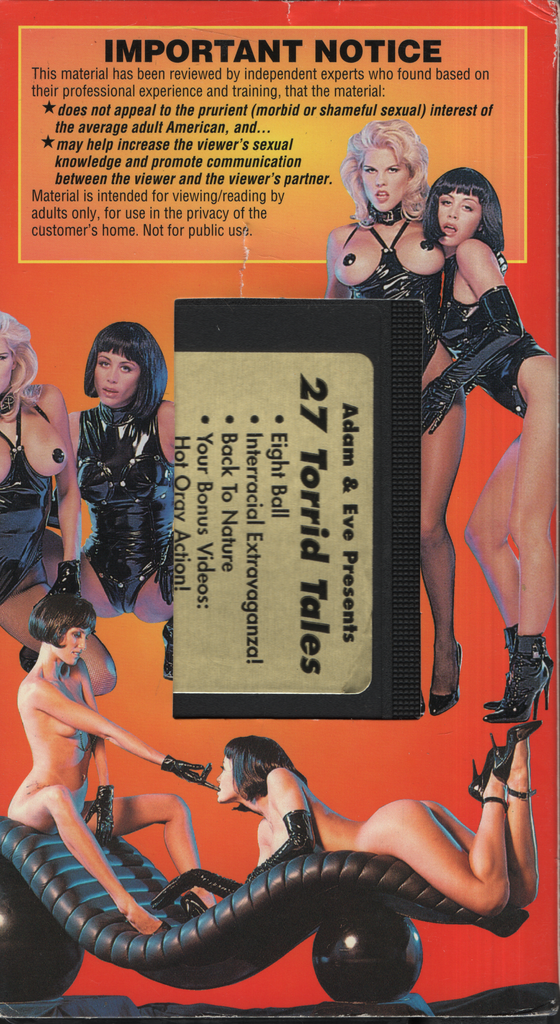 VHS 27 Torrid Tales Eight Ball Interracial Extravaganza! 1990s Adam & Eve 011224EBVHS2