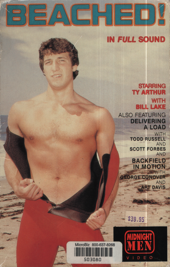 Gay VHS Beached! Ty Arthur Bill Lake 1990s Midnight Men Video 012424EBVHS2