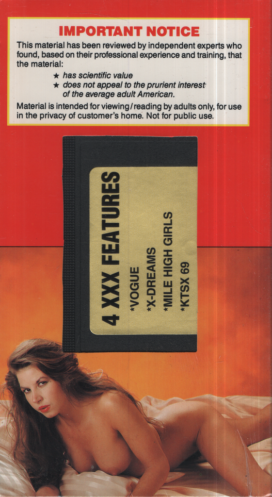 4 XXX Features VHS 1990s 041624EBVHS3