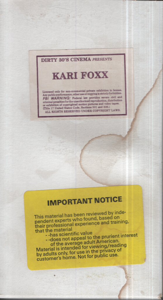 Dirty 30's Cinema Kari Foxx Paradise Visuals Straight VHS 1987 041724EBVHS