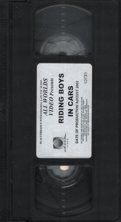 Riding Boys In Cars All Worlds Video Gay VHS 2002 051024EBVHS